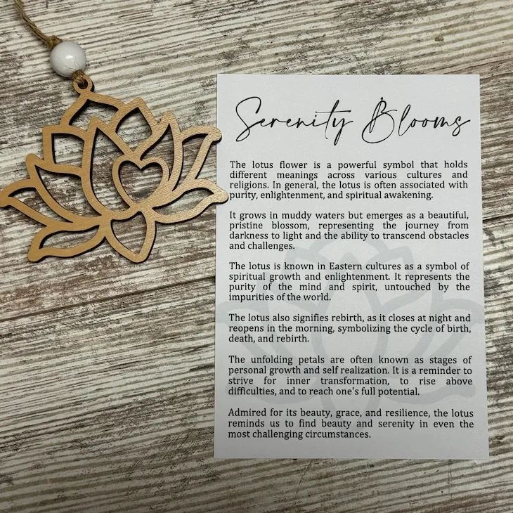 Lotus flower, lotus flower ornament, lotus car charm, tranquility gift, story card ornament, gift for mom, aunt, cousin, mother in law