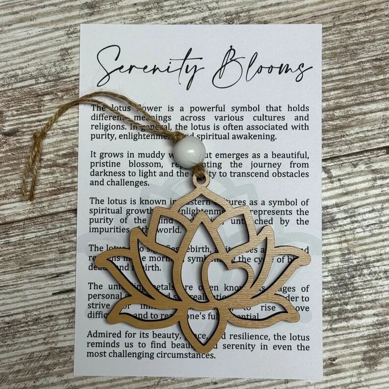 Lotus flower, lotus flower ornament, lotus car charm, tranquility gift, story card ornament, gift for mom, aunt, cousin, mother in law