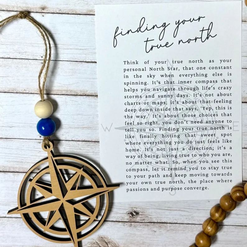 Graduation gift true north compass ornament|| Class of 2025 graduation keepsake