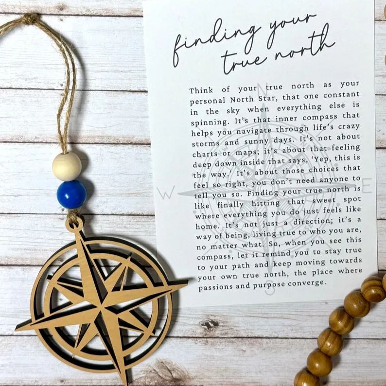 Graduation gift true north compass ornament|| Class of 2025 graduation keepsake