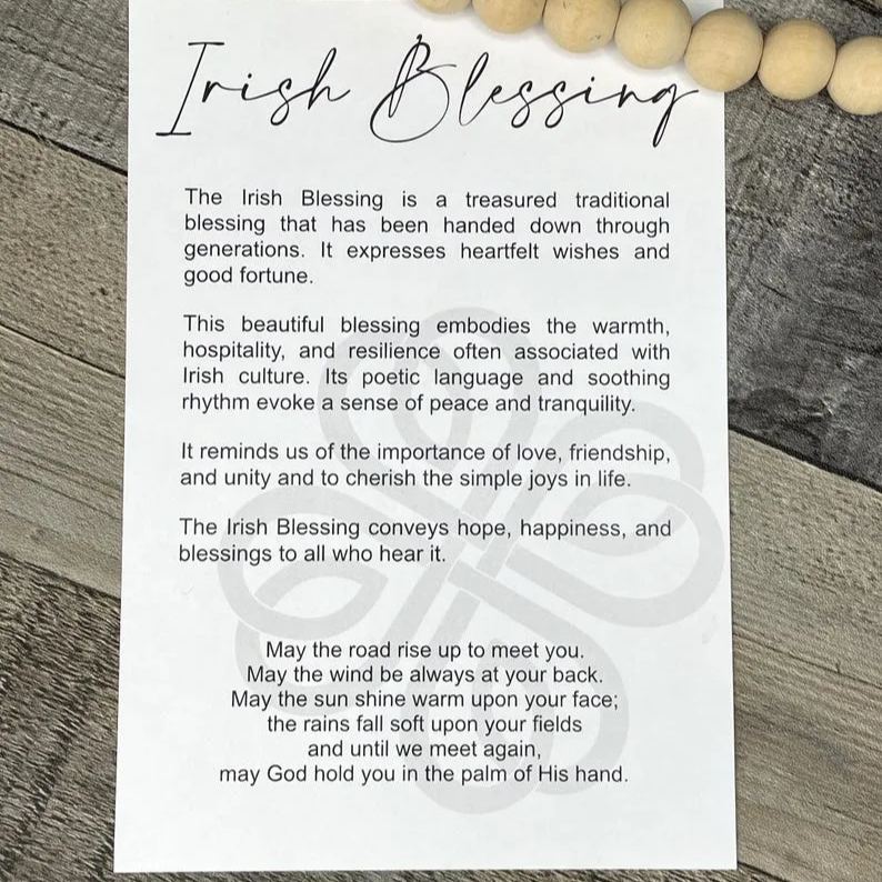 Irish Blessing Four Leaf Ornament Story Card Charm