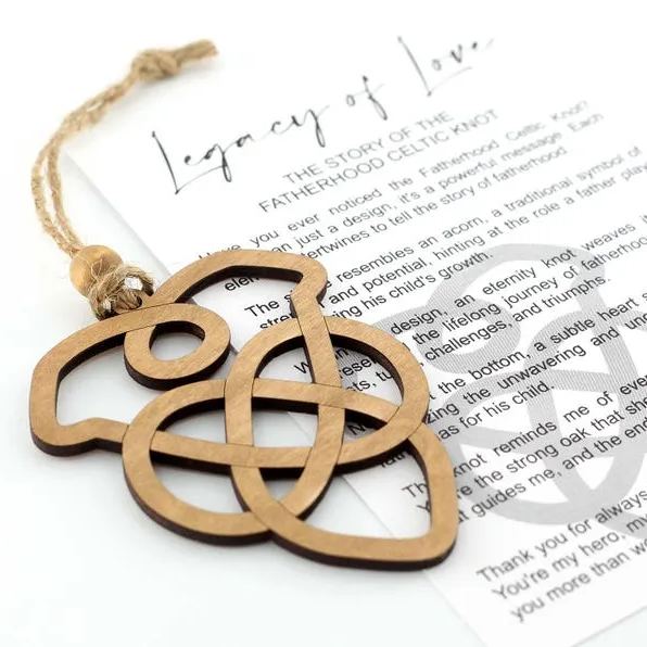 Father and Child Celtic Knot Story Card Ornament - Gift for Dad/Husband