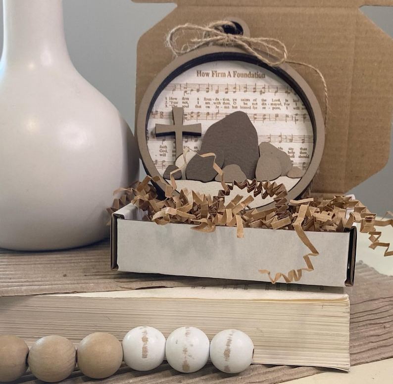 How Firm A Foundation, Hymn Ornament, Wood Gift Tag