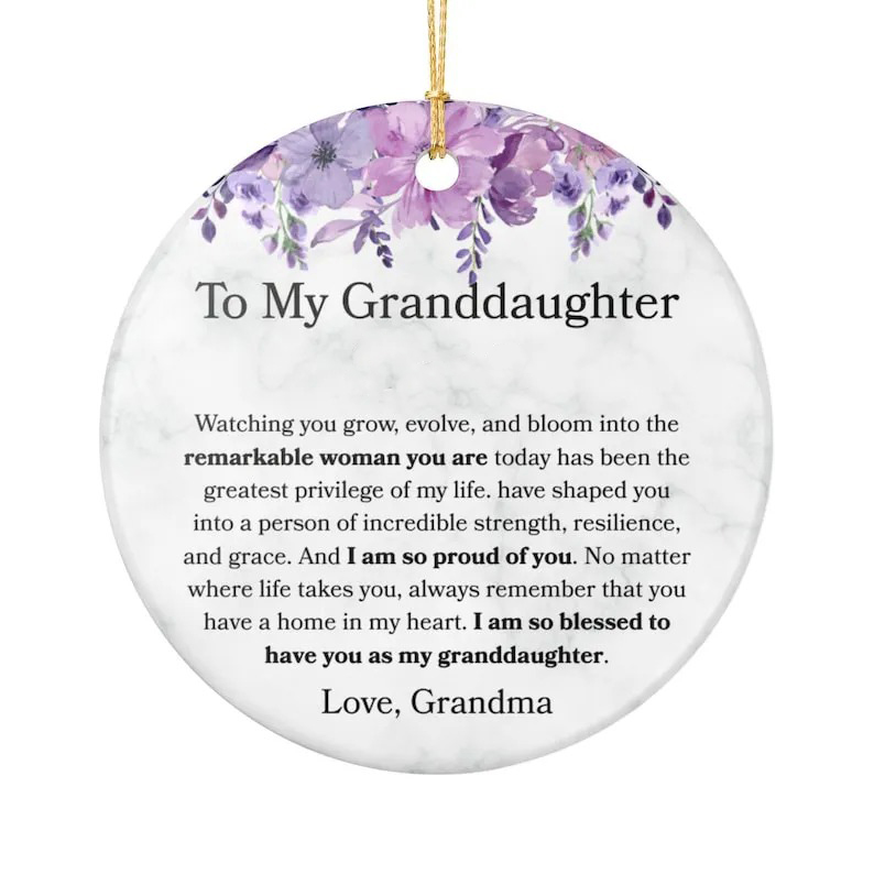 Granddaughter Custom Ornament Gift From Grandma To Granddaughter Ornament For Birthday Present For Christmas Gift For Personalized Keepsake