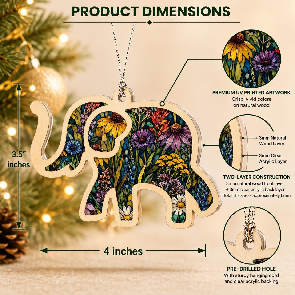 Sisterhood Best Friend Gift - Elephant Ornament