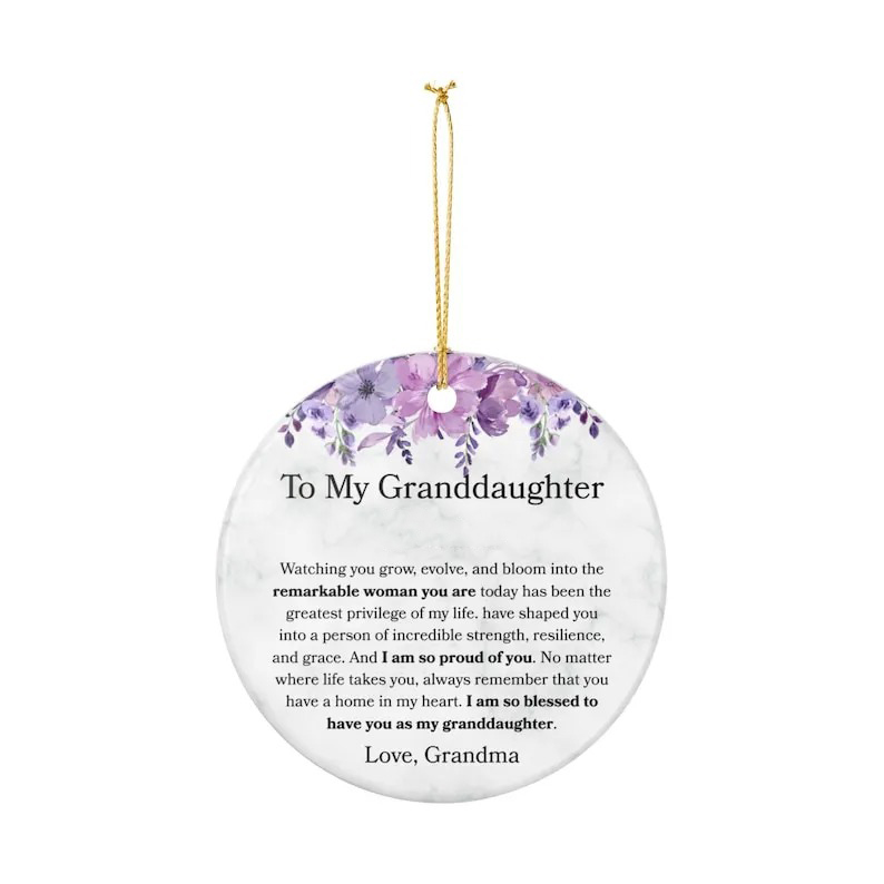 Granddaughter Custom Ornament Gift From Grandma To Granddaughter Ornament For Birthday Present For Christmas Gift For Personalized Keepsake