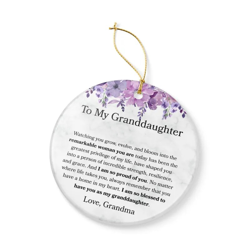 Granddaughter Custom Ornament Gift From Grandma To Granddaughter Ornament For Birthday Present For Christmas Gift For Personalized Keepsake