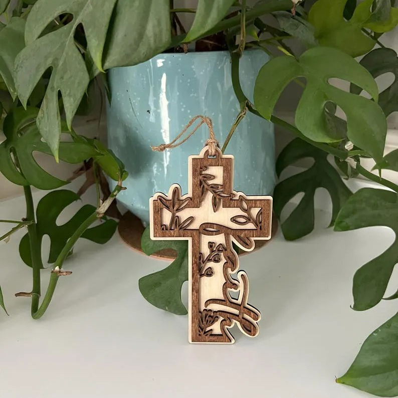 Faith Cross Story Card Ornament