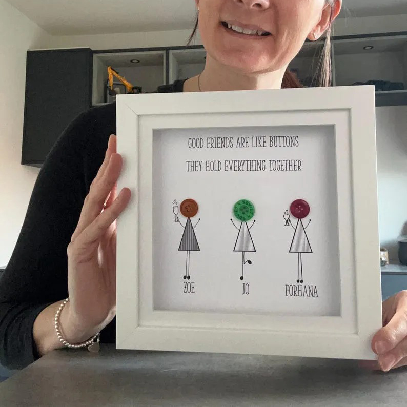 Personalised Friendship Button Frame