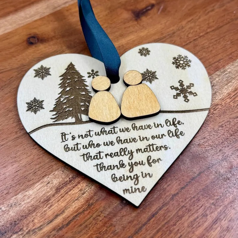 🔥HOT SALE 49% OFF - ❤️Wood Engraved Heart friendship Ornament