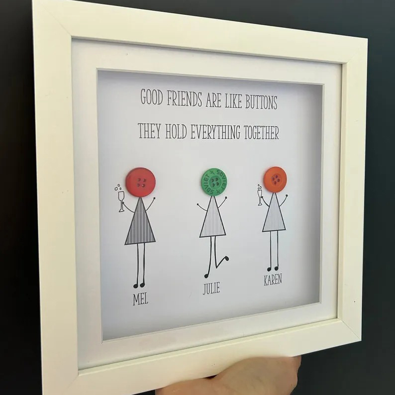 Personalised Friendship Button Frame