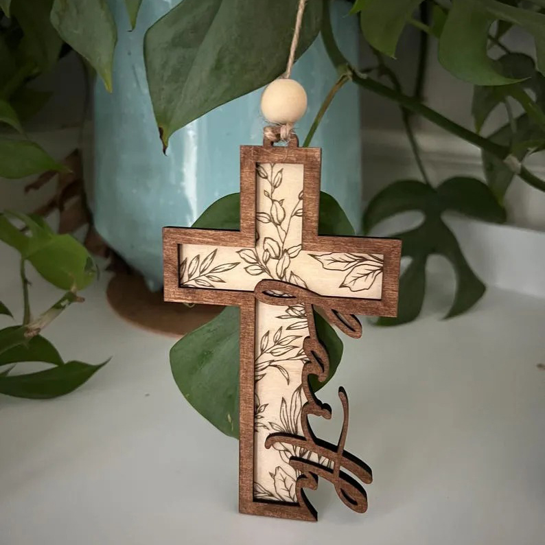 Faith Cross Story Card Ornament
