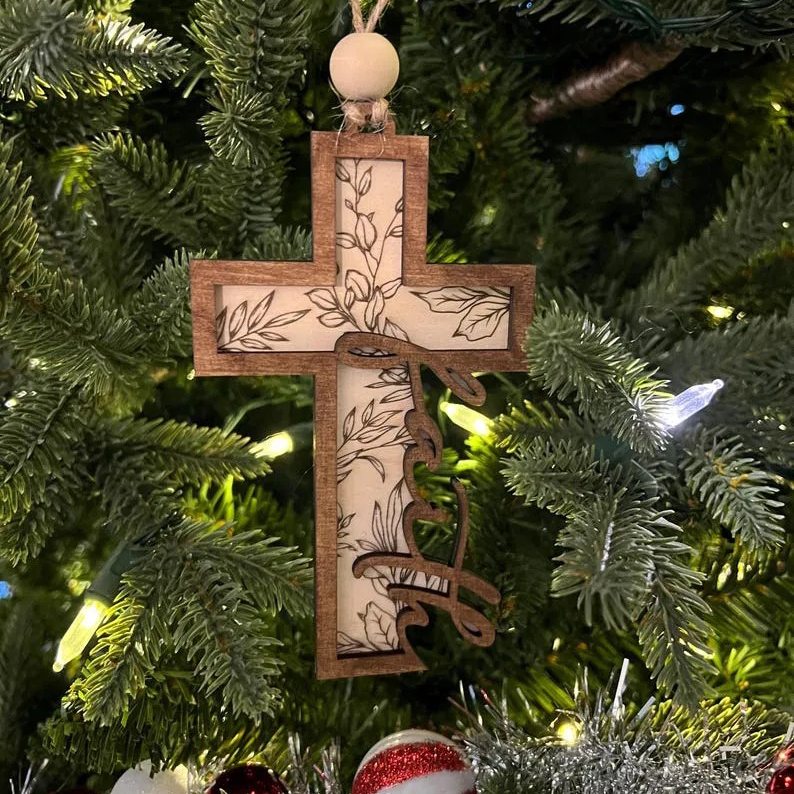 Faith Cross Story Card Ornament