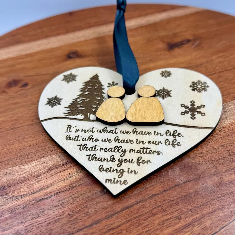 🔥HOT SALE 49% OFF - ❤️Wood Engraved Heart friendship Ornament