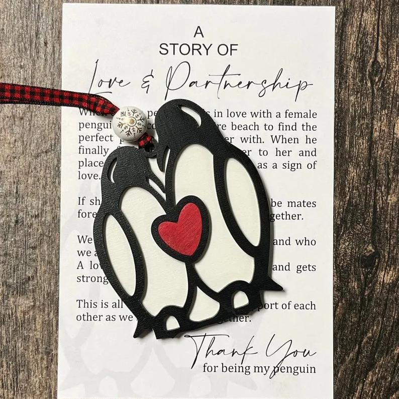 Penguin Ornament Spouse Anniversary Gift
