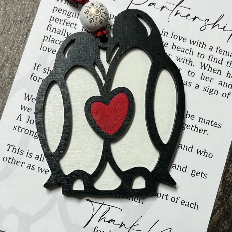 Penguin Ornament Spouse Anniversary Gift