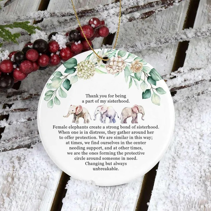 Elephant Friendship Circle Ornament - Friendship Thank You Gift