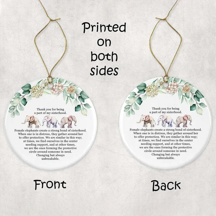 Elephant Friendship Circle Ornament - Friendship Thank You Gift
