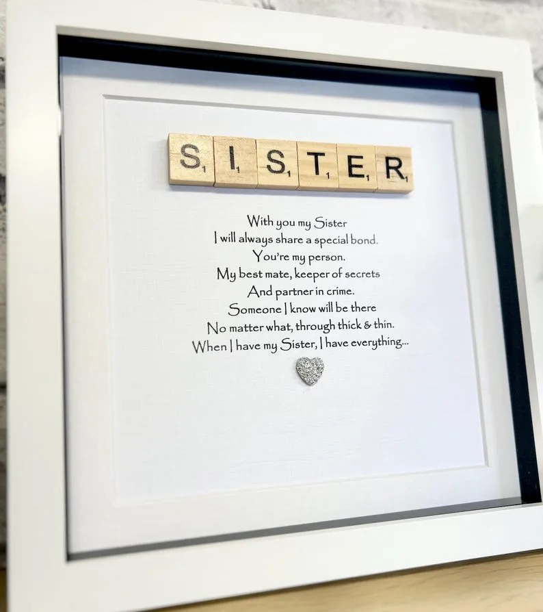 ❤️Sister Poem Scrabble Letter Frame