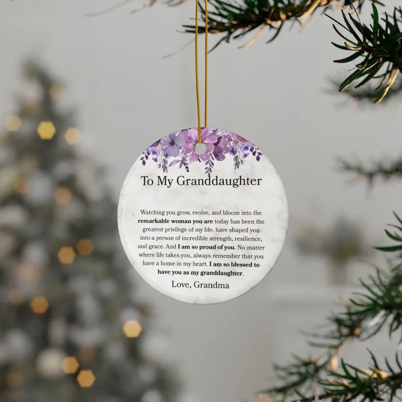 Granddaughter Custom Ornament Gift From Grandma To Granddaughter Ornament For Birthday Present For Christmas Gift For Personalized Keepsake