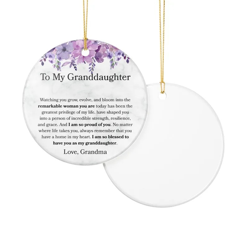 Granddaughter Custom Ornament Gift From Grandma To Granddaughter Ornament For Birthday Present For Christmas Gift For Personalized Keepsake