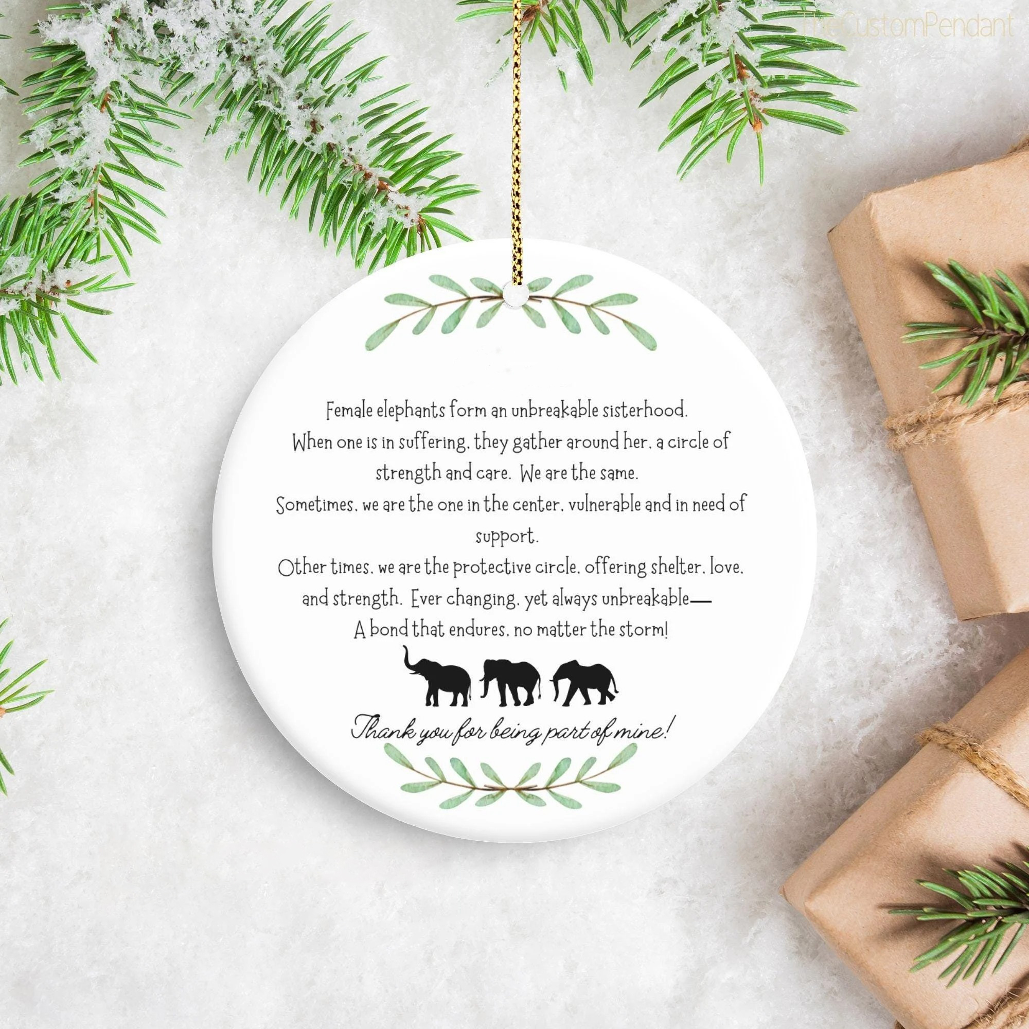 Eternal Sisterhood elephant Ornament