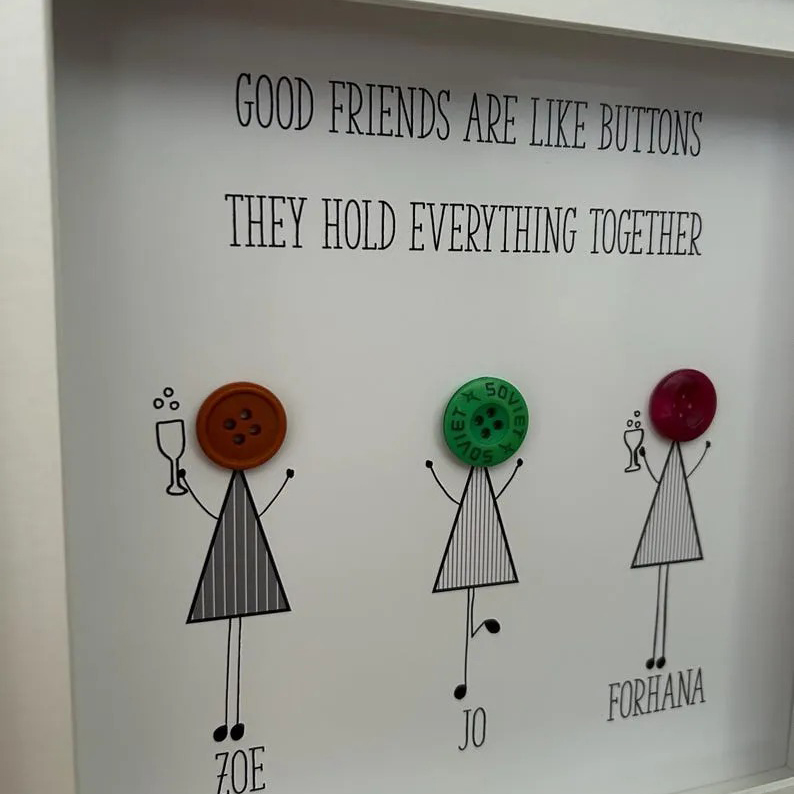 Personalised Friendship Button Frame