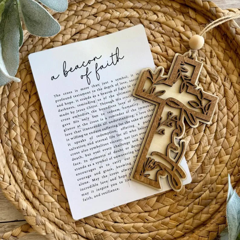 Faith Cross Story Card Ornament