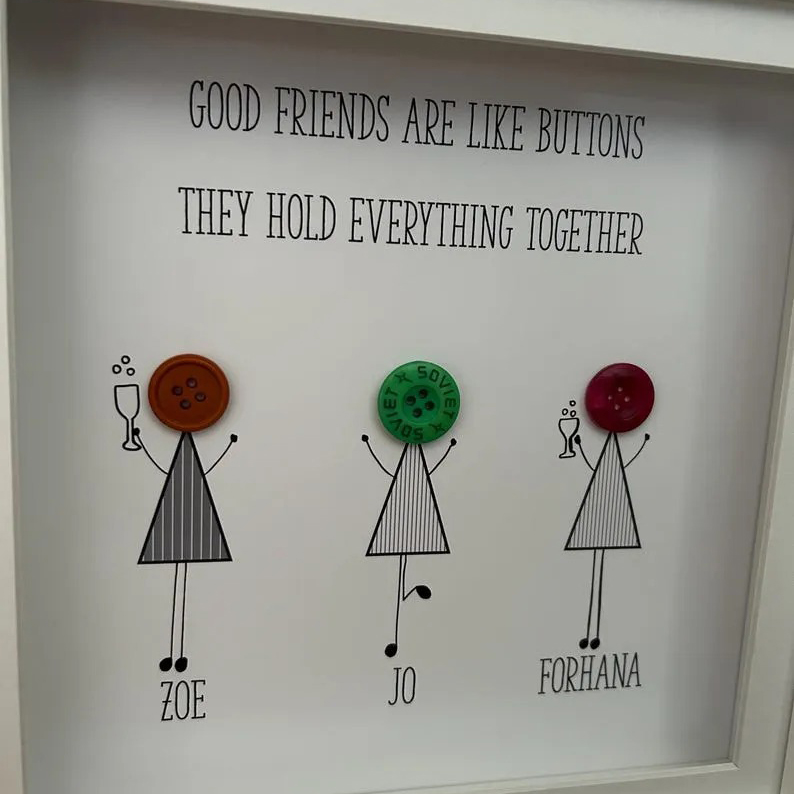 Personalised Friendship Button Frame