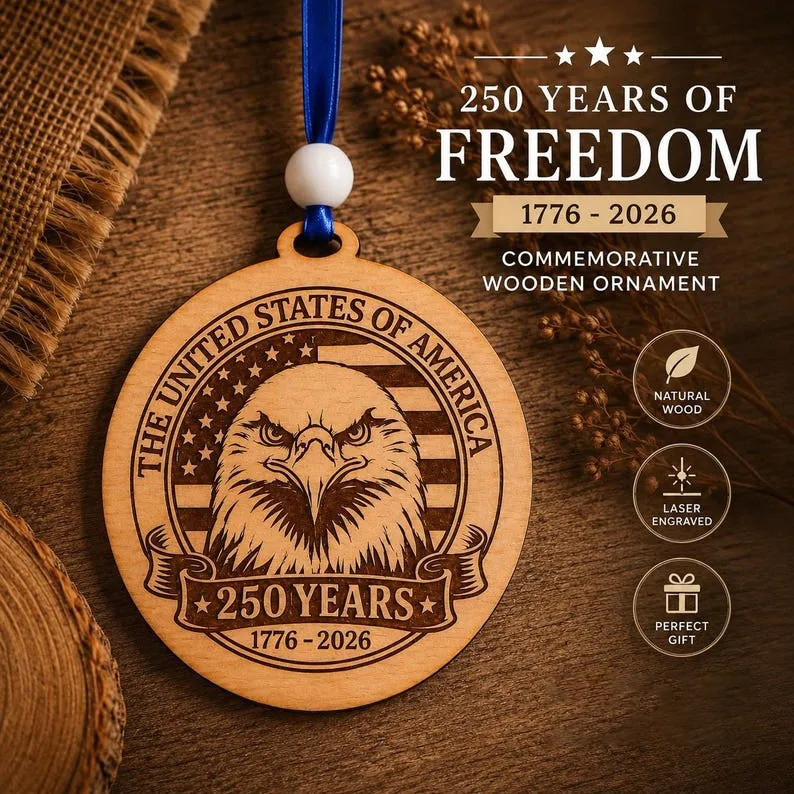 250th Anniversary Wooden Ornament (1776-2026)