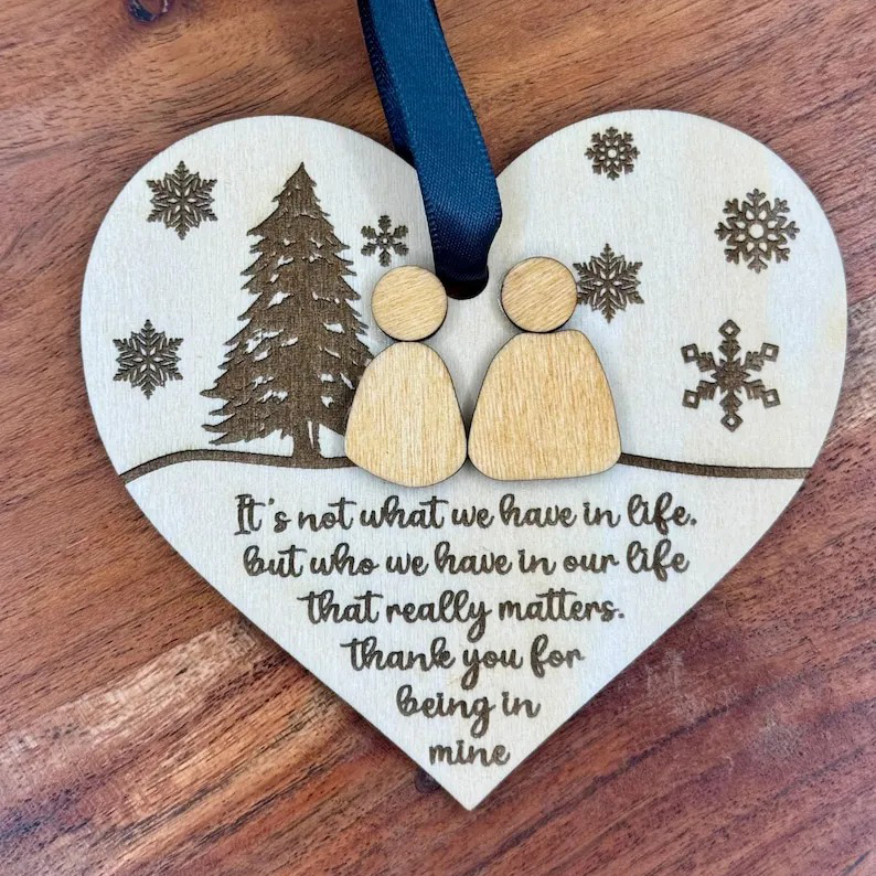 🔥HOT SALE 49% OFF - ❤️Wood Engraved Heart friendship Ornament