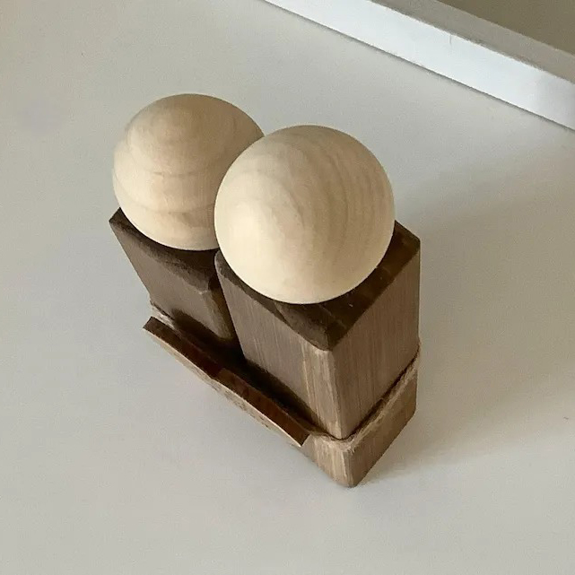 Handmade wooden Sister ornament