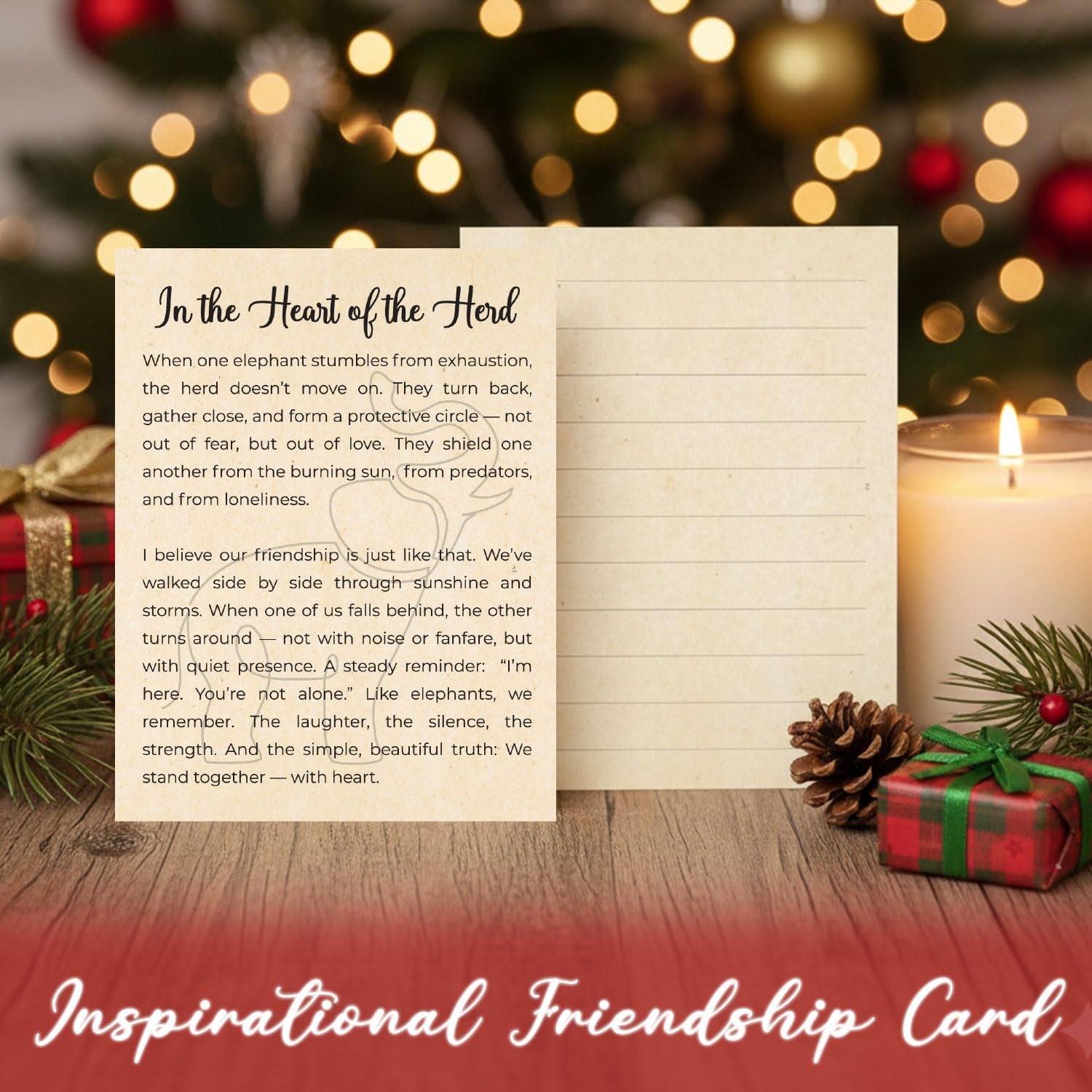 Elephant Ornament with Story Card - Best Friend Birthday Gifts for Women