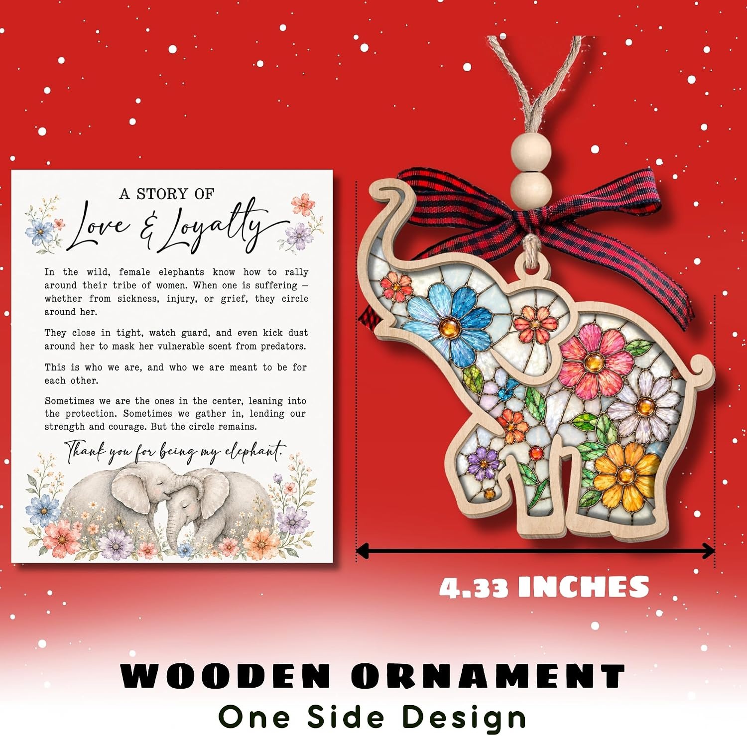 Thank You Gifts for Women - Friendship Elephant Ornament