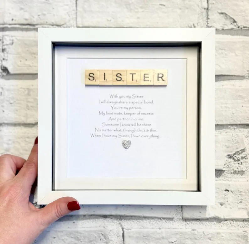 ❤️Sister Poem Scrabble Letter Frame