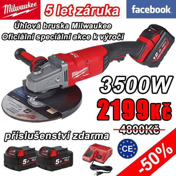 [Autentické] Lithium-elektrická úhlová bruska Milwaukee 5 let záruka