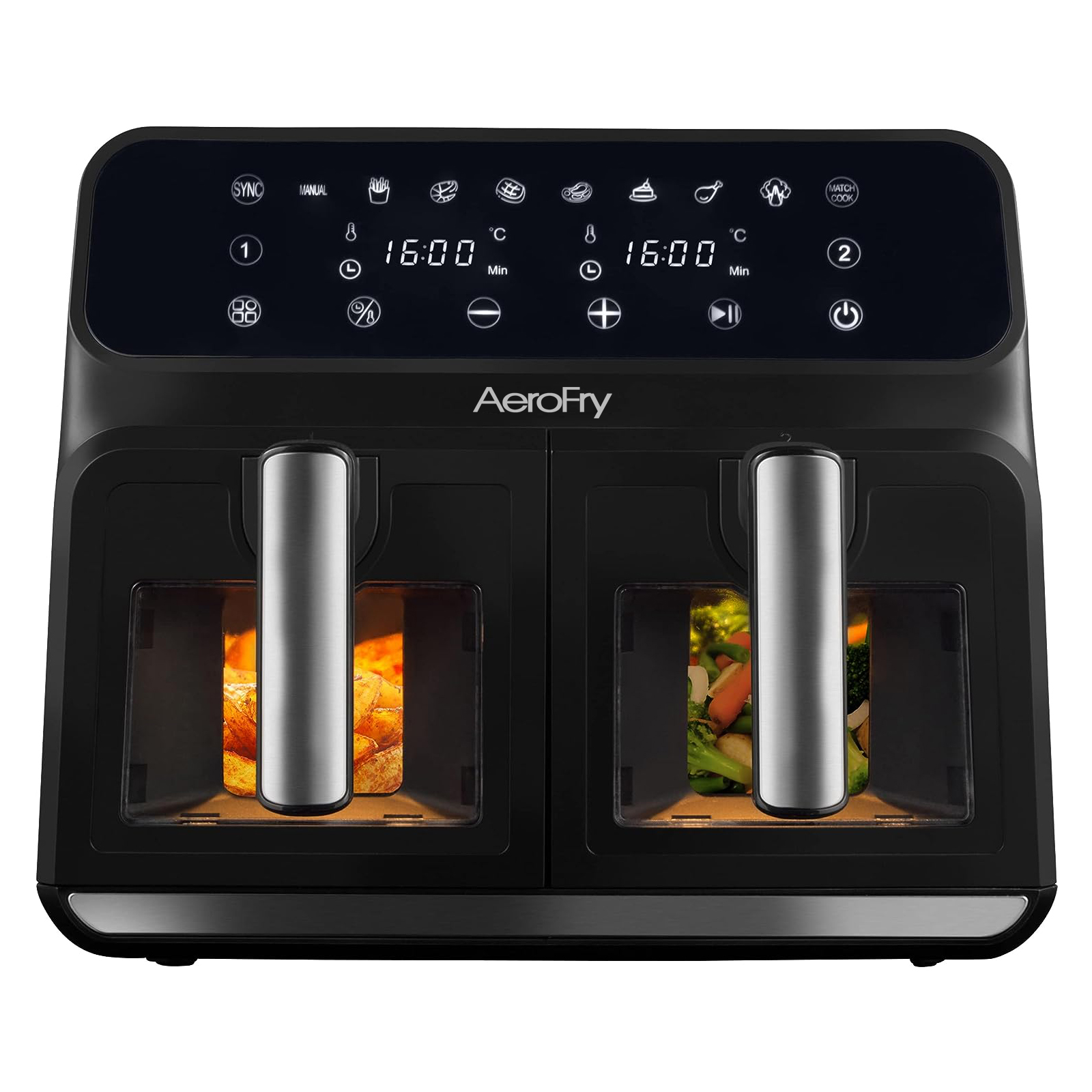 FOHERE Friggitrice ad Aria 6 L, 1800W Air Fryer con 8 Programmi