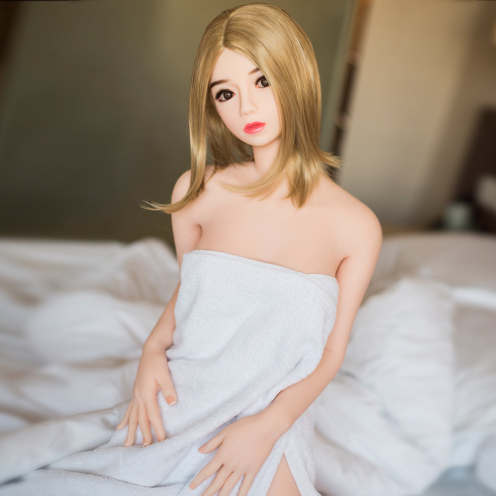 Asa - 4ft7(140cm)  Japanese Style Small Breast TPE Sex Doll With Blonde Hair