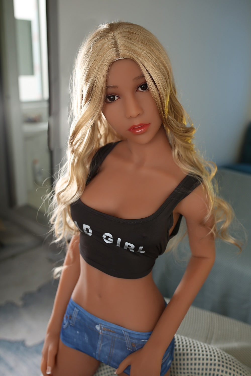 Yolanda  - 4ft 7(140cm) Ultra Realistic Sex Doll With Blonde Curly Hair ( In stock EU)