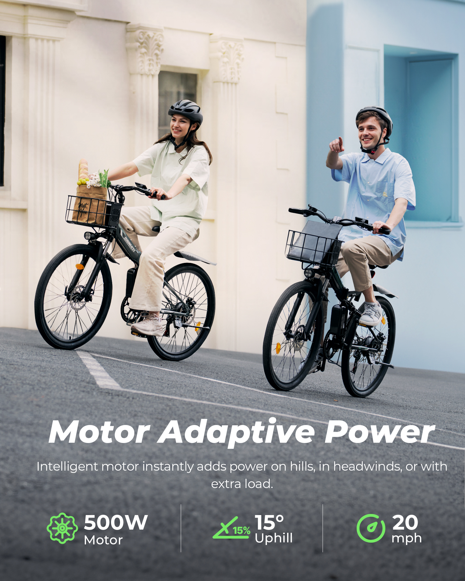 M40 Folding 500W Electric Bike for Adults with Basket