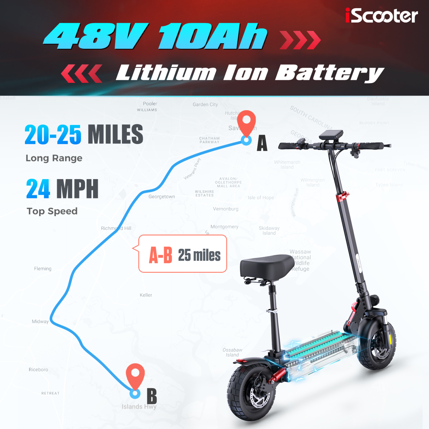iX3 With Seat 800W Off Road Electric Scooter