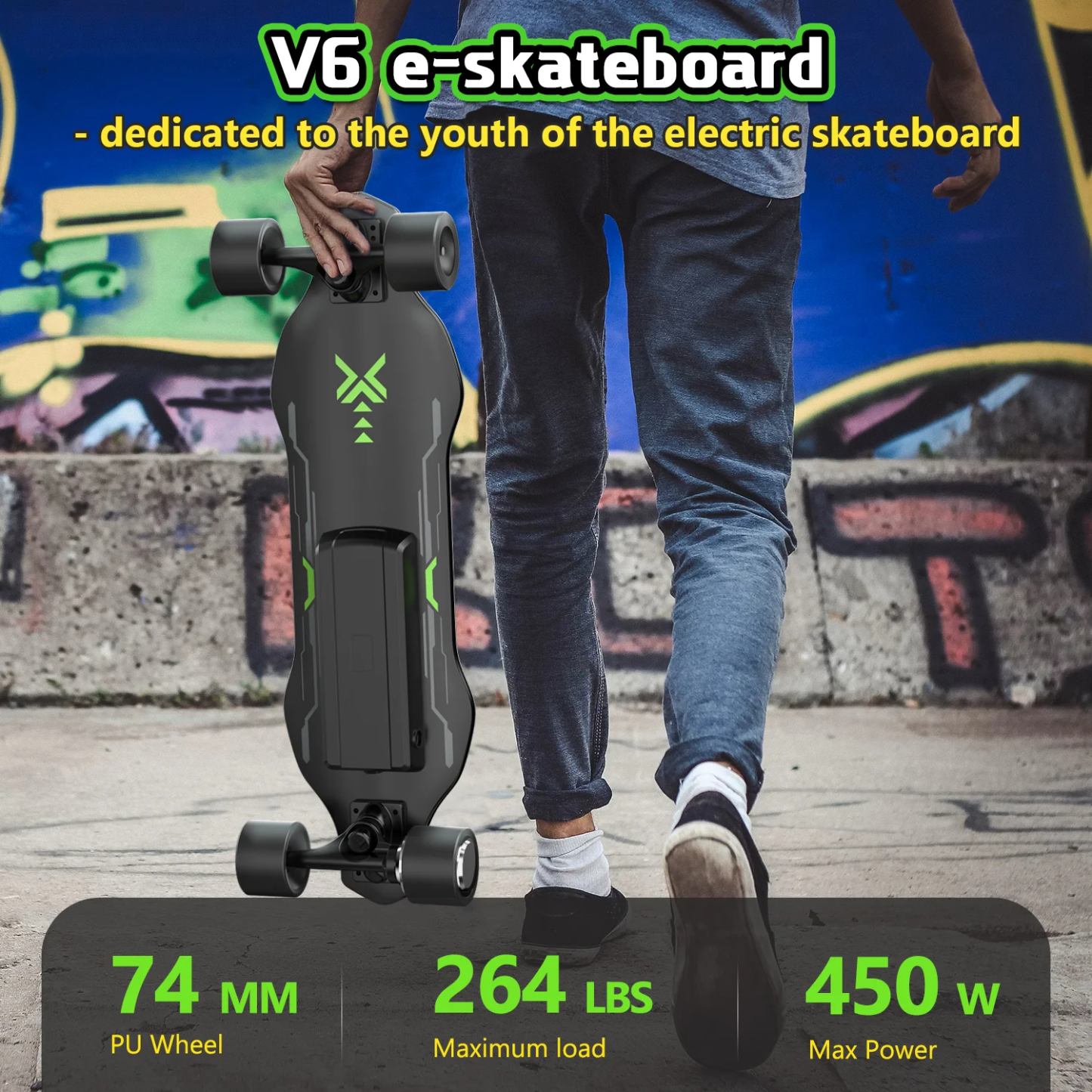 V6 Electric Skateboard with Remote Control
