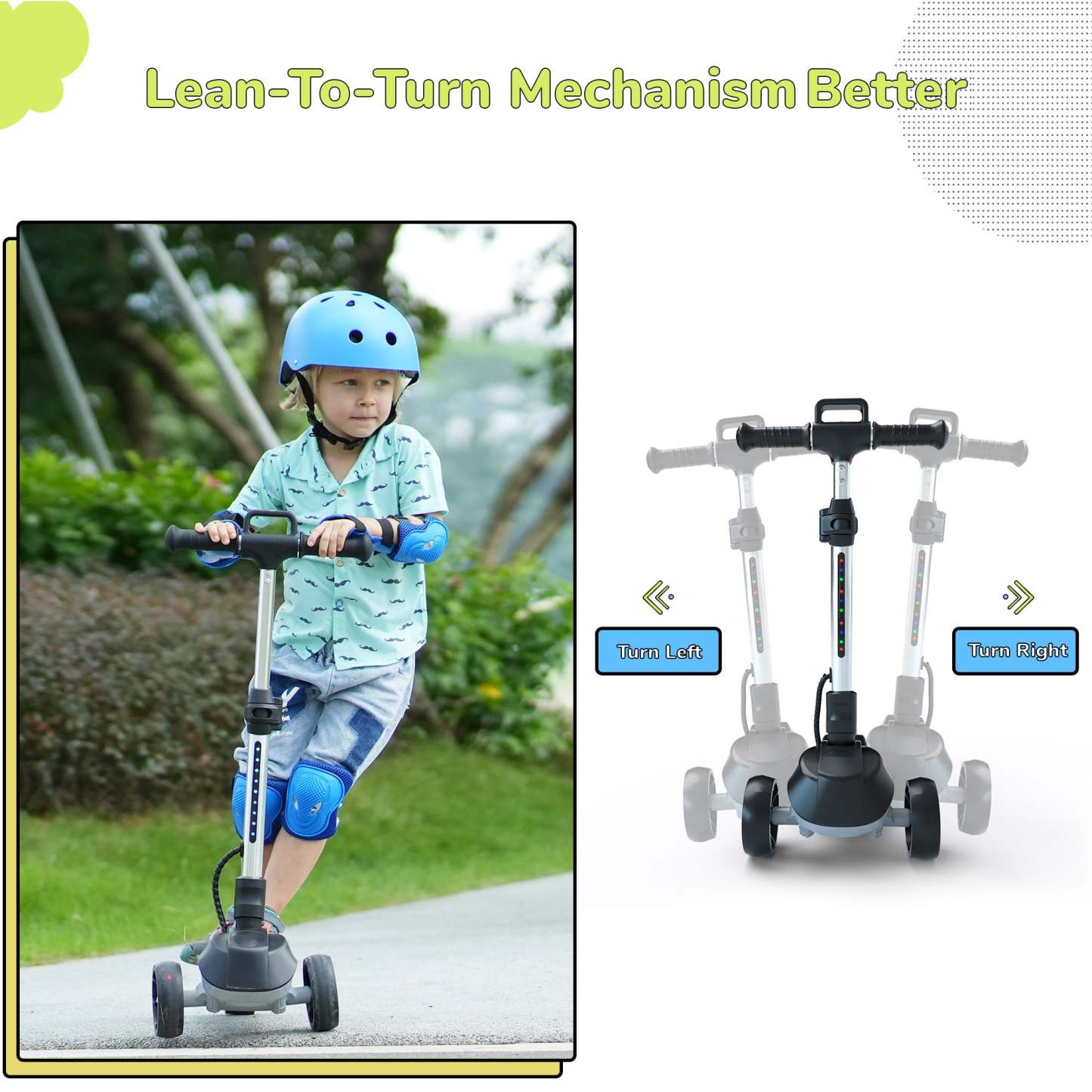 iScooter iK2 3-Wheel Electric Scooter Adjustable Height for Kids Ages 3-8 Unique Gift