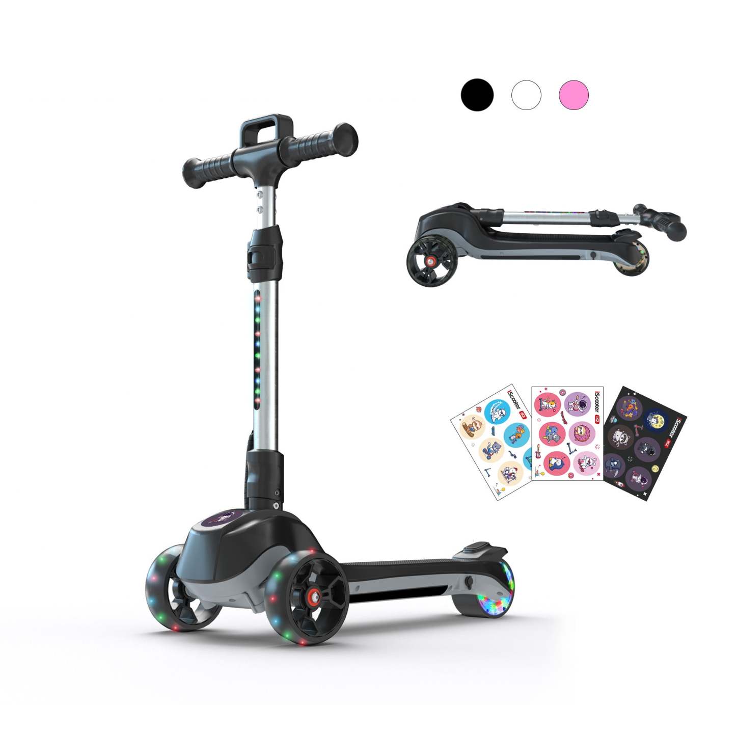 iScooter iK2 3-Wheel Electric Scooter Adjustable Height for Kids Ages 3-8 Unique Gift