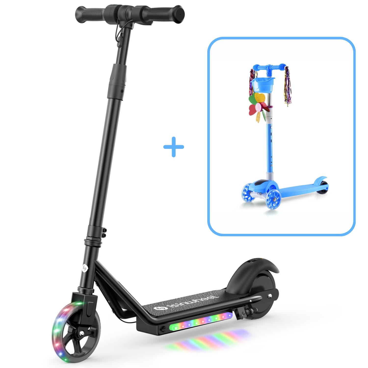 S2 Electric Scooter Colorful Lights Adjustable Speed and