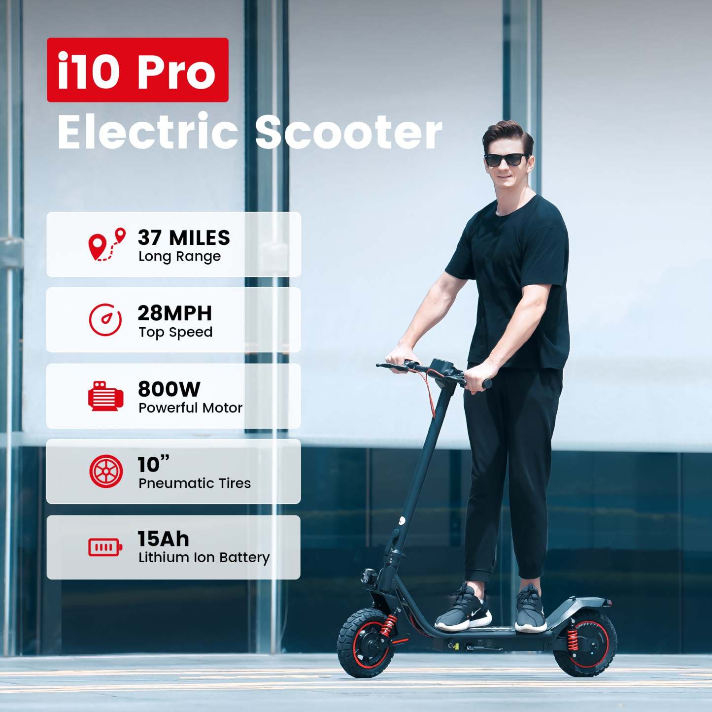 i10 Pro 800W Commuter Electric Scooter