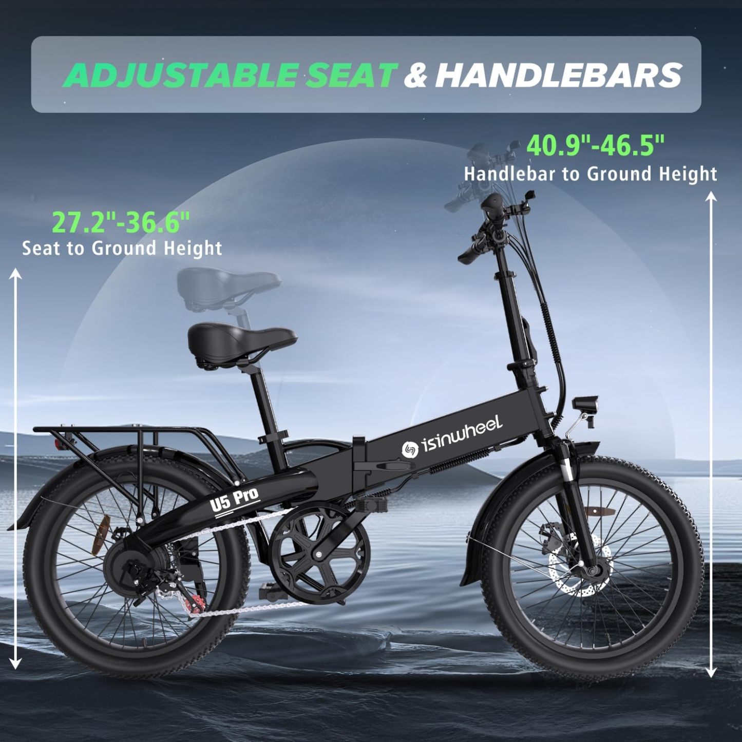 U5 Pro 800W Motor Folding Electric Bike for Adults