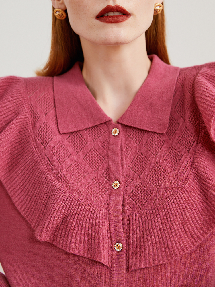 温柔氛围感玫红色毛衣 宽松显瘦软糯针织上衣