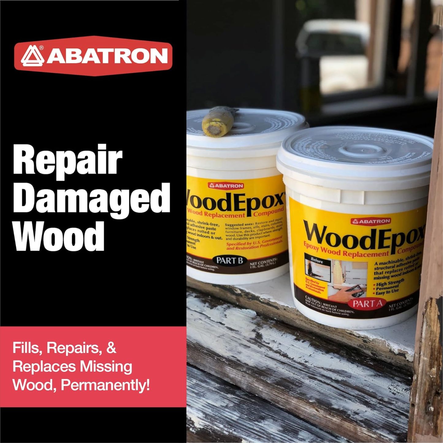Abatron Woodepox Restoration Kit in 12oz - 2 Gallon