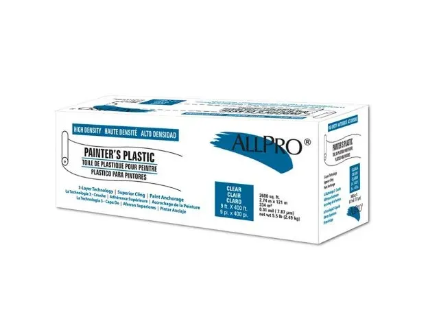 ALLPRO 3 mil High Density Painter's Plastic, Clear 9 ft. x 400 ft.